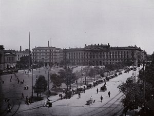 Lipsk: Augustusplatz (zdjęcie czarno-białe) autorstwa Photographer German