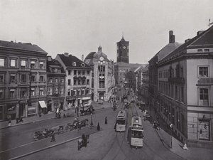Molkenmarkt, Spandauer Strasse i ratusz (zdjęcie czarno-białe) autorstwa Photographer German