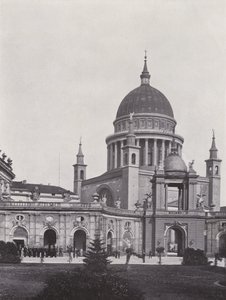 Poczdam, Stadtschloss, Fortunaportal i St Nikolaikirche (zdjęcie czarno-białe) autorstwa Photographer German