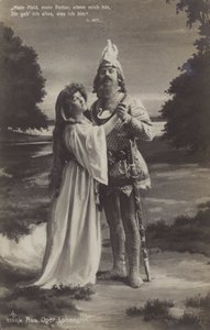 Produkcja opery „Lohengrin” Richarda Wagnera. (zdjęcie czarno-białe) autorstwa Photographer German