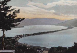 Japonia, ok. 1912: Amano-Hashidate jedna z trzech najbardziej znanych scen w Japonii; Około 80 mil od Kioto (zdjęcie) autorstwa Photographer Japanese
