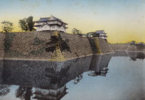 Japonia, ok. 1912: Zamek w Osace zbudowany w 1583 roku przez Hideyoshi (zdjęcie) autorstwa Photographer Japanese