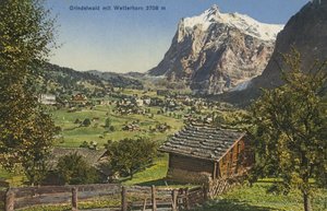Grindelwald i Wetterhorn, Szwajcaria (zdjęcie kolorowe) autorstwa Photographer Swiss