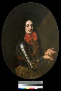 Portret dżentelmena w zbroi i czerwonym szaliku, 1650-70