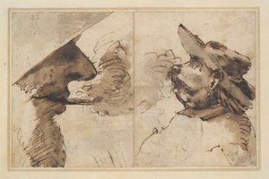 Karykatury dwóch męskich głów autorstwa Pier Francesco Mola