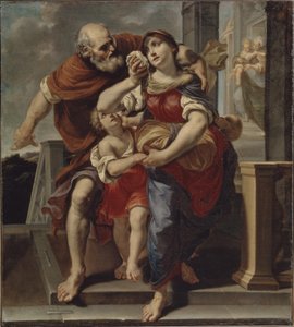 Hagar opuszcza dom Abrahama autorstwa Pier Francesco Mola