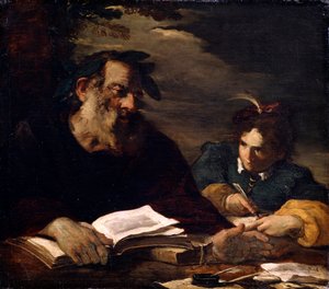 Homer dyktujący swoje wiersze, XVII w.