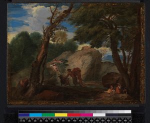 Krajobraz z postaciami mitologicznymi, przed 1666 autorstwa Pier Francesco Mola