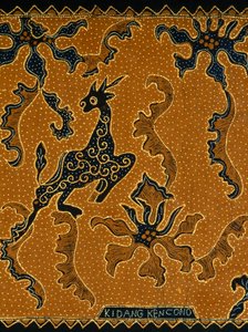Batik o tradycyjnym designie, Java, Indonezja, detal autorstwa Blaise Nicolas Le Sueur