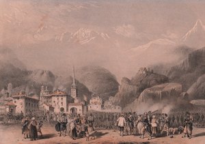 Biwak wojsk francuskich w Suzie, Piemont autorstwa Blaise Nicolas Le Sueur