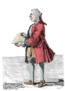 Karykatura Giovanniego Battisty Pergolesiego (Jean Baptiste Pergolese, Jean-Baptiste) (1710 - 1736). Rysunek Pier Leone Ghezzi (1674 - 1755), z którego wynika, że kompozytor doznał kalectwa w jednej nodze i był kulawy. 1736.