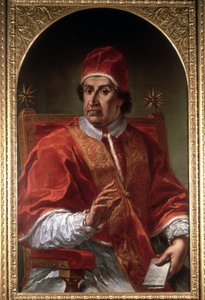 Portret Klemensa XI (1649 - 1721) autorstwa Pier Leone Ghezzi. Muzeum Rzymu. Rzym autorstwa Pier Leone Ghezzi