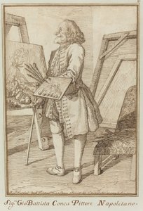 Signore Sebastiano Conca, malarz neapolitański (Signore Sebastiano Conca, malarz neapolitański) autorstwa Pier Leone Ghezzi