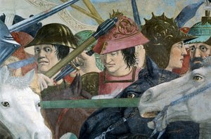Fragment z Legendy o prawdziwym krzyżu ukazujący bitwę Herakliusza I z Bizancjum przeciwko Chosroesowi II, autorstwa Piero della Francesca autorstwa Piero della Francesca