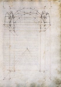 Perspektywa nawy ze sklepieniem krzyżowym, strona z De Prospectiva pingendi (O perspektywie malarstwa), Piero della Francesca (ca 1415-1492), Włochy autorstwa Piero della Francesca