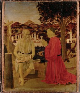 Święty Jerome i wyznawca (obraz na drewnie) autorstwa Piero della Francesca