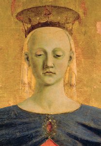 Święta Maria "della Misericordia", centralny element poliptyku namalowanego dla "Confratelli della Misericordia". autorstwa Piero della Francesca