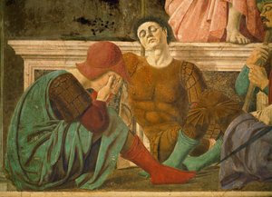 Śpiący strażnicy, szczegół muralu przedstawiającego Zmartwychwstanie autorstwa Piero della Francesca
