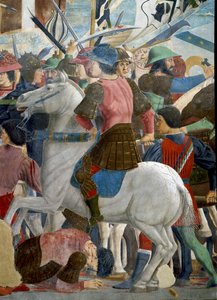 Legenda o prawdziwym krzyżu, bitwa pod Herakliuszem i Chosroes, ukończona 1464 (szczegół)