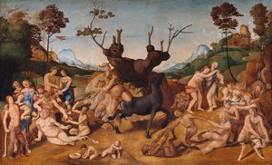 Włoski: Historia Silenosa, scena: Nieszczęścia Silenusa autorstwa Piero di Cosimo