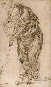 Postać stojąca oparta na lasce, ok. 1510 autorstwa Piero di Cosimo