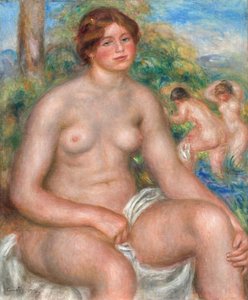 Kąpiący się na siedząco autorstwa Pierre-Auguste Renoir