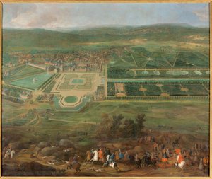 Widok na zamek Fontainebleau autorstwa Pierre Denis Martin