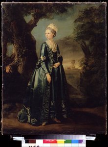 „Portret damy w ogrodzie lub portret wielkiej księżnej Natalii” (Dama w ogrodzie (Portret wielkiej księżnej Natalii) Portret wielkiej księżnej Natalii Aleksiejewnej (lub Aleksiejewnej) (1755-1776) (Wilhelmina Louisa z Hesji-Darmstadt ( Hesja)