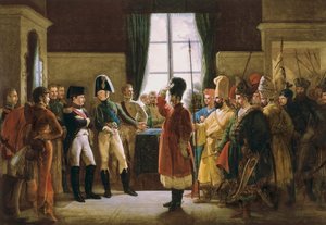Aleksander I przedstawił Napoleonowi I, Kałmuckom, Kozakom i Baskirom armii rosyjskiej 9 lipca