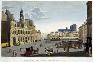 Plac Ratuszowy, około 1820 r. - w „Widokach Paryża” Courvoisier