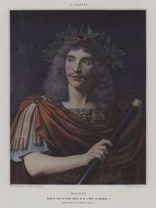 Moliere dans le role de Jules Cesar de la „Mort de Pompee” (Molier w roli Juliusza Cezara w Śmierci Pompejusza) (zdjęcie kolorowe) autorstwa Pierre (after) Mignard