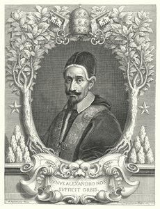 Papież Aleksander VII (grafika) autorstwa Pierre (after) Mignard