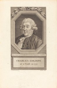 Karol Goldoni autorstwa Pierre Adrien Le Beau after Charles Nicolas Cochin II
