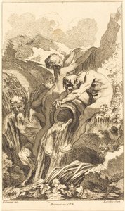 Satyr, Nimfa i Bóg Rzeki, w 1736 lub później. autorstwa Pierre Alexandre Aveline