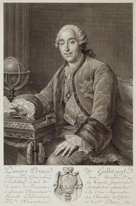 Portret księcia Dmitrija Michajłowicza Golicyna 1721-1793, 1762 autorstwa Pierre Alexandre Tardieu