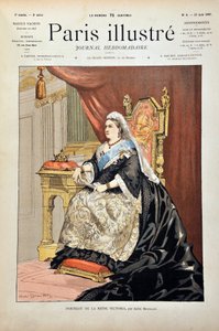 Portret Wiktorii Iere, królowej Anglii (1819-1901) autorstwa Andre Brouilleta, Rycina z 1887 r. w „Tygodniku Paris-Illustrous””.