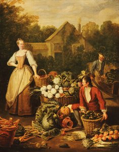 Pokojówka kupuje warzywa, 1727