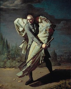 Młody i jego córka ... (olej na płótnie) autorstwa Pierre Antoine Augustin Vafflard