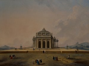 Fantastyczne studia architektoniczne z figurami autorstwa Pierre Antoine Demachy