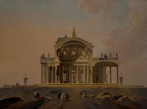 Fantastyczne studia architektoniczne z postaciami autorstwa Pierre Antoine Demachy