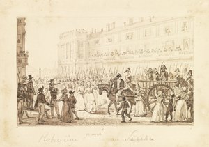Robespierre i jego wspólnicy prowadzeni na egzekucję, 1794