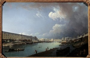 Widok na Luwr i Ile de la Cite z obrazu Pont Royal autorstwa Pierre