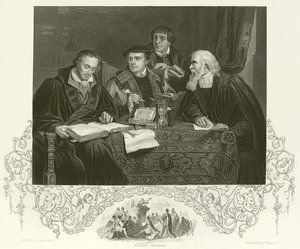 Luter, Melanchton, Pomeranus i Cruciger autorstwa Pierre Antoine Labouchere