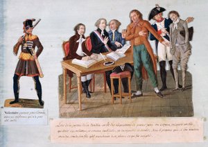 Wolontariusze wyruszający do wojska na wojnę w Wandei (1792-1793) (gwasz na papierze)