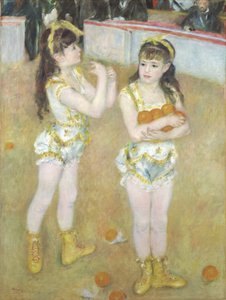 Akrobaci w Cirque Fernando, Francisca i Angelina Wartenberg, 1879 autorstwa Pierre Auguste Renoir