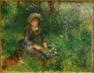 Aline Charigot z psem autorstwa Pierre Auguste Renoir