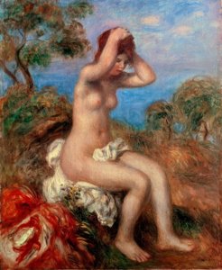 Kąpiąca się dziewczyna autorstwa Pierre Auguste Renoir