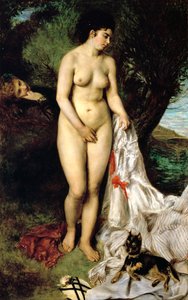 Kąpiący się Kąpiący się z gryfem, 1870 autorstwa Pierre Auguste Renoir