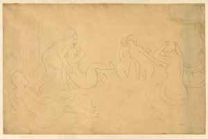 Kąpiący się w lesie autorstwa Pierre Auguste Renoir