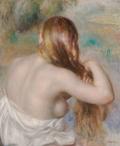 Blondynka Oplata Jej Włosy autorstwa Pierre Auguste Renoir